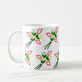 Caneca De Café Cute Retro Springtime Flowers on a Coffee Cup Mug