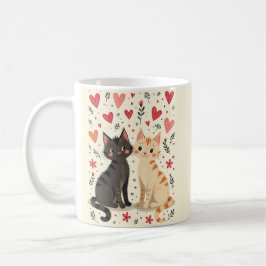 Caneca De Café Cute Retro Valentine Cats