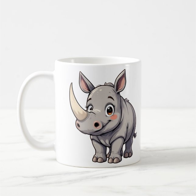 Caneca De Café Cute Rhino (Esquerda)