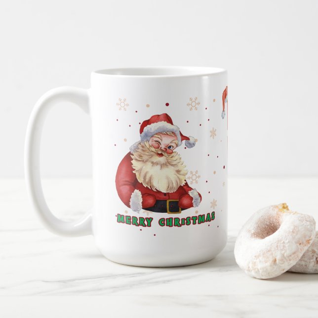 Caneca De Café Cute Santa 15 oz Mug (Com Donut)