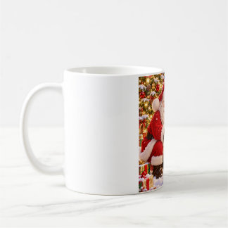 Caneca De Café Cute Santa and Baby Reindeer Christmas Art
