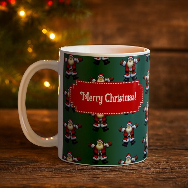 Caneca De Café Cute Santa Merry Christmas! Father Xmas Pattern (Criador carregado)