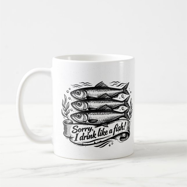 Caneca De Café Cute Sardine Fish Quote (Esquerda)