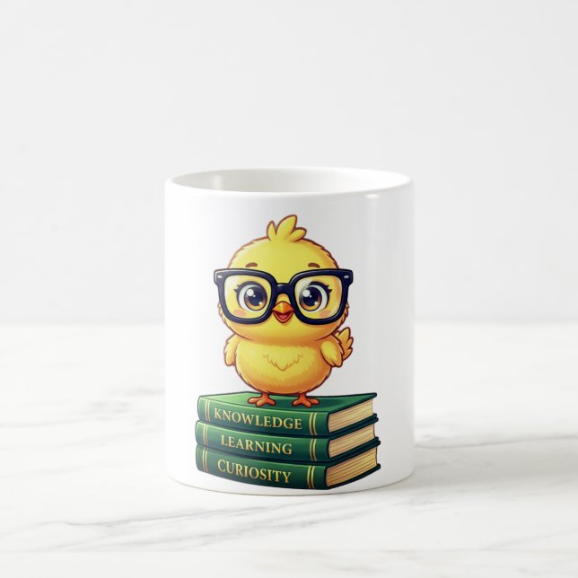 Caneca De Café Cute Scholar Chick Reading Books (Centro)
