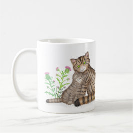 Caneca De Café Cute Scottish Wildcat and kitten mug