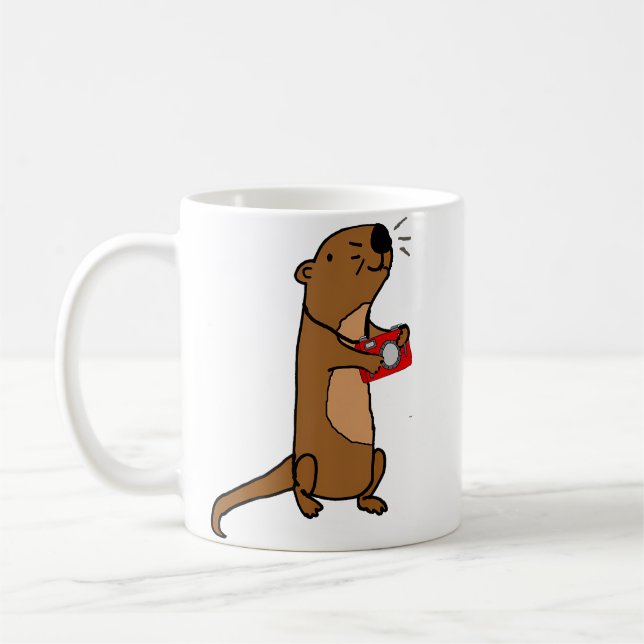 Caneca De Café Cute Sea Otter Photography (Esquerda)