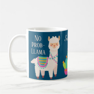 Caneca De Café Cute Sem Nome Personalizado ProbLlama
