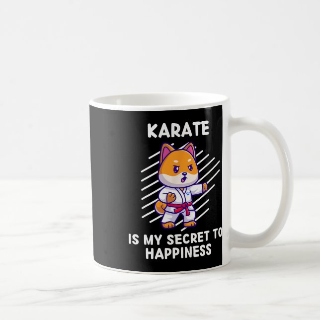 Caneca De Café Cute Shi Inu Karate É Meu Segredo Para Felicidade  (Direita)