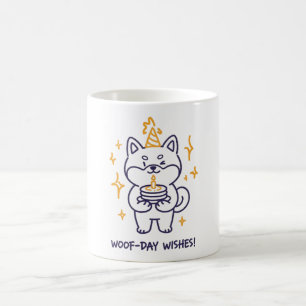 Caneca De Café Cute Shiba Inu, Aniversário, Dia-Do-Woof