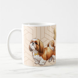 Caneca De Café Cute Shih Tzu Pattern Mug for Dog Lovers