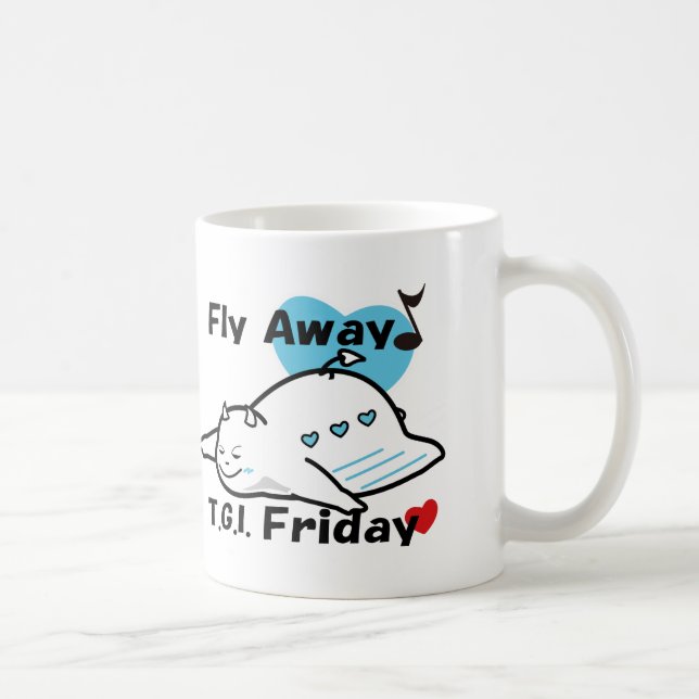 Caneca De Café Cute Shy Devil na sexta feliz (Direita)