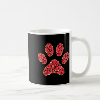 Caneca De Café Cute Silhouette Of Dog Paw Watermelon Slices
