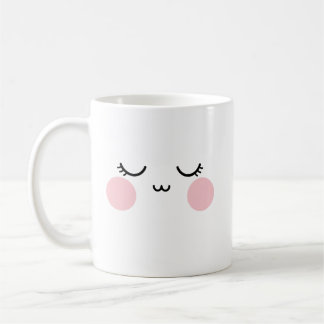 Caneca De Café Cute Smiling Face Mug  Modern Aesthetic