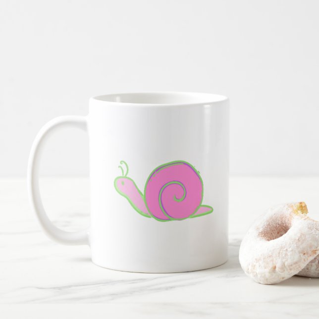Caneca De Café Cute Snail Coffee Mug - Adoro Manhãs Lentas 11 oz (Com Donut)