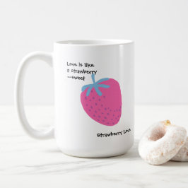 Caneca De Café Cute Strawberry Love – Dia dos Namorados 