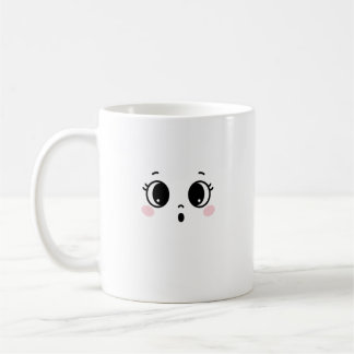 Caneca De Café Cute Surprised Anime Face Coffee Mug 