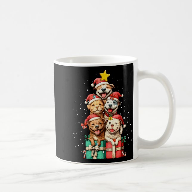 Caneca De Café Cute Tbull Le Ttie Christmas Tree Xmas Hat  (Direita)