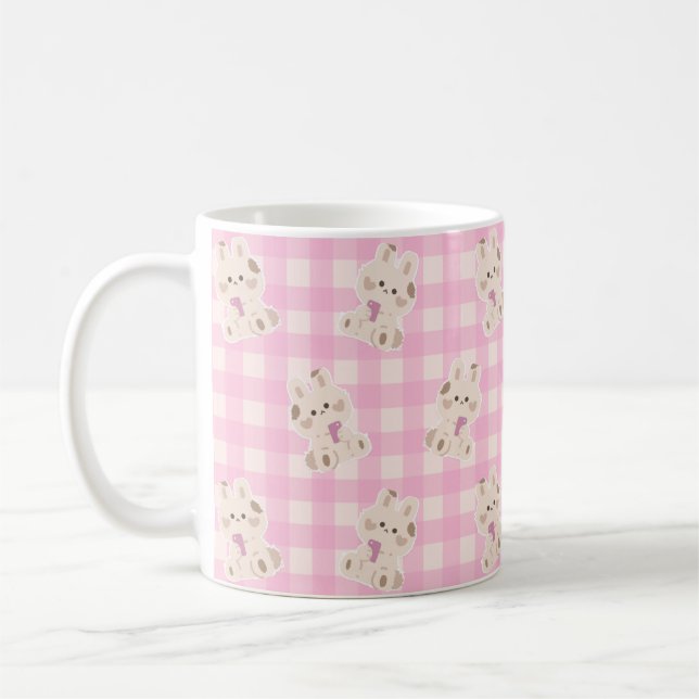 Caneca De Café “Cute Teddy Bunny” – Estética Kawaii (Esquerda)