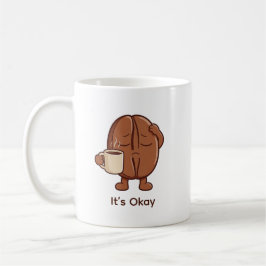 Caneca De Café Cute Tiny Coffee Bean Tentando ao Máximo