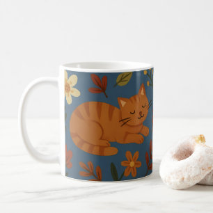 Caneca De Café Cute Tuxedo and Orange Tabby Cats Autumn
