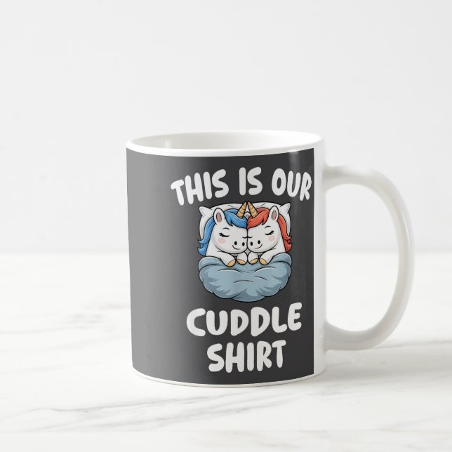 Caneca De Café Cute Unicorn Couple This Is Our Cuddle  (Direita)