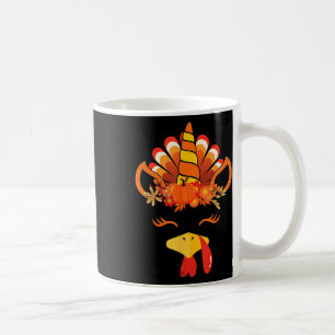 Caneca De Café Cute Unicorn Turkey Face Girl Autumn Cai Engraçado