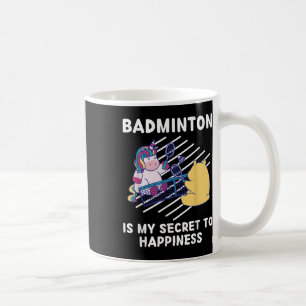Caneca De Café Cute Unicórnio Badminton É Meu Segredo Para Felici