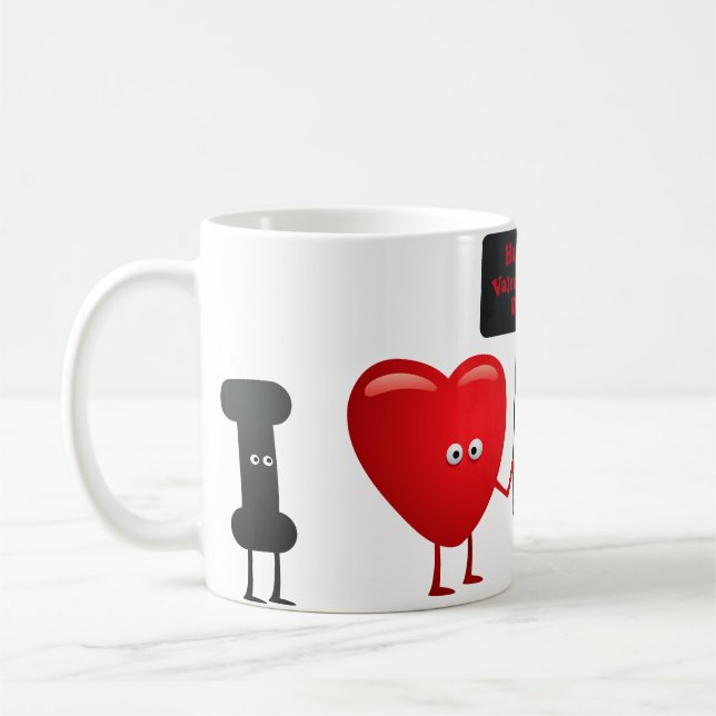 Caneca De Café Cute Valentine Characters Mug - Happy Valentine's  (Esquerda)