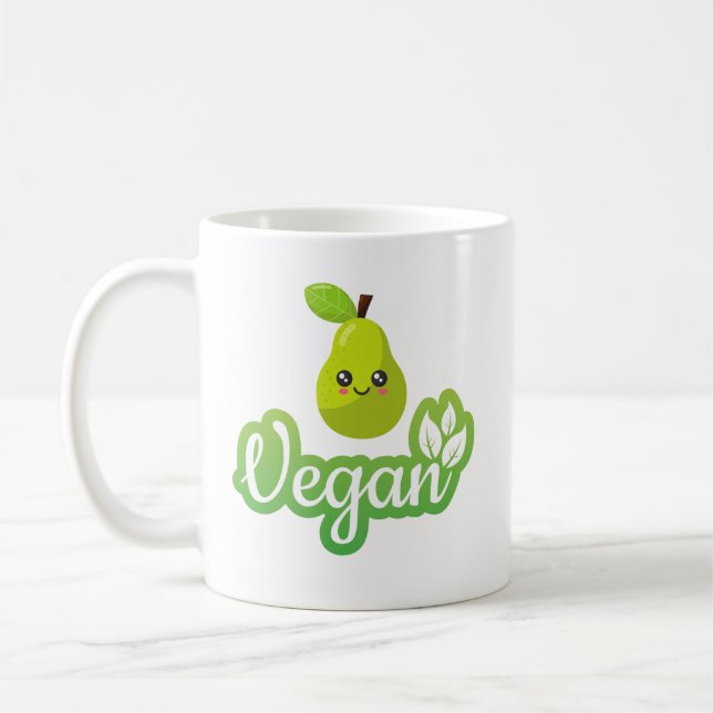 Caneca De Café Cute Vegan Funny Gift Coffee Mug (Esquerda)