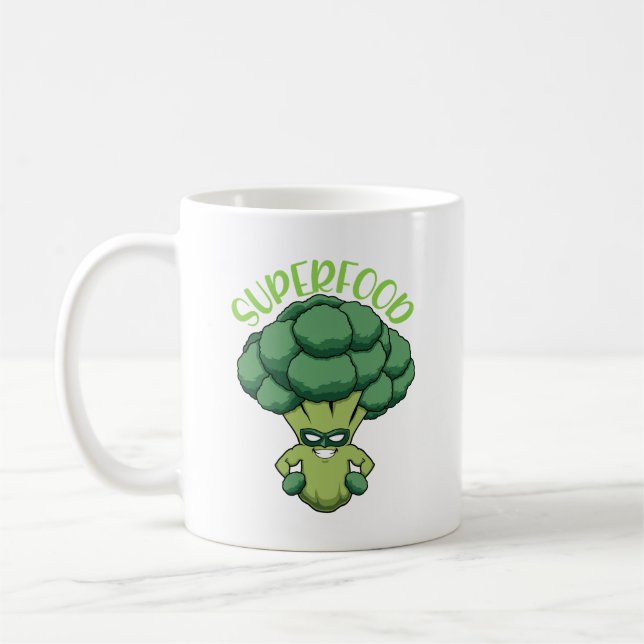 Caneca De Café Cute Vegan Healthy Superfood Engraçado Quote Café  (Esquerda)