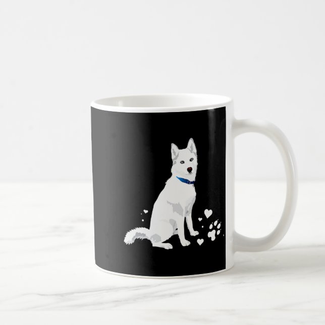 Caneca De Café Cute White Siberian Husky Sweet White Snow Dog  (Direita)