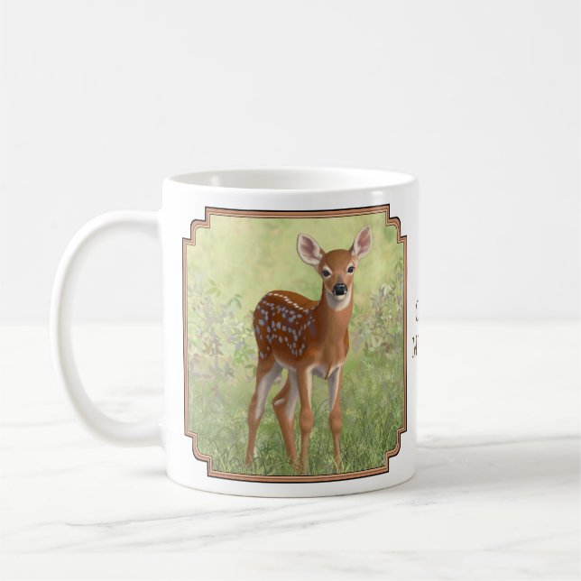 Caneca De Café Cute Whitetail Fawn (Esquerda)