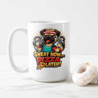 Caneca De Café Cute Workout Dog T-Shirt for Fitness & Pizza Lover