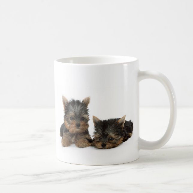 Caneca De Café Cute Yorkshire Terrier cachorrinhos (Direita)