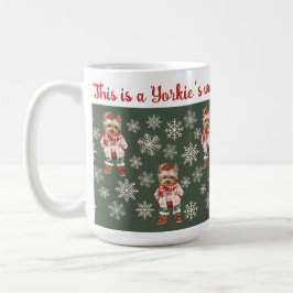 Caneca De Café Cute Yorkshire Terrier Green Natal
