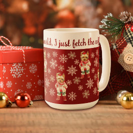 Caneca De Café Cute Yorkshire Terrier Red Christmas