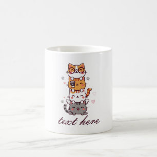 Caneca De Café Cuteness empilhada: Torre Gatinho Adorável de Aleg