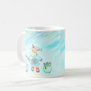 Caneca De Café Cutie o porco guineense dando presentes de Natal c