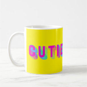 Caneca De Café Cutie Rainbow Typoographic mug