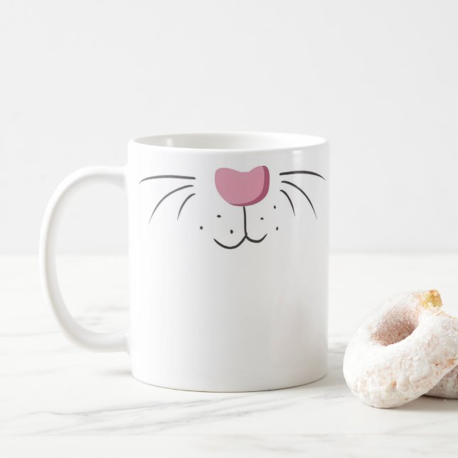 Caneca De Café Cuzão Engraçado Coelho Nariz Emoji (Com Donut)
