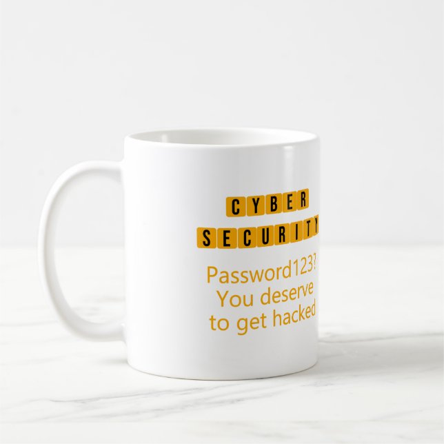 Caneca De Café Cyber Security Password 123 - Cotações de Seguranç (Esquerda)