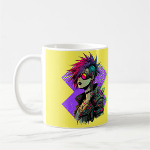 Caneca De Café Cyberpunk Girl