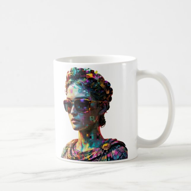 Caneca De Café Cyberpunk Gregory Statu Mug - Estética Vaporwave (Direita)