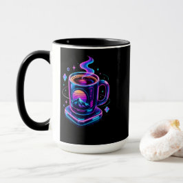Caneca de Café Cyberpunk Neon