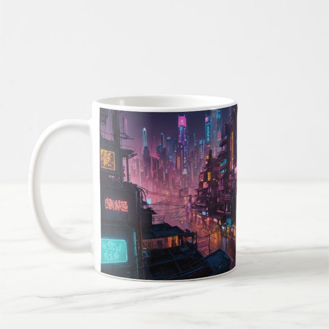 Caneca De Café Cyberpunk Themed Mug (Esquerda)