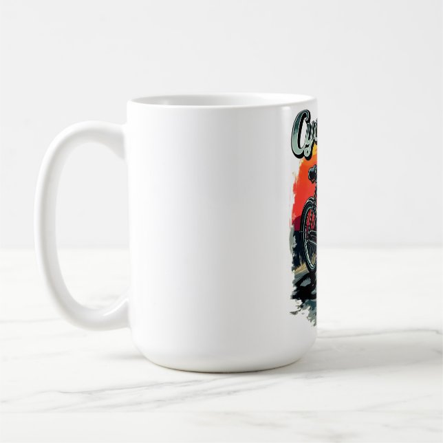 Caneca De Café Cycopath: Sunset Bike Design (Esquerda)