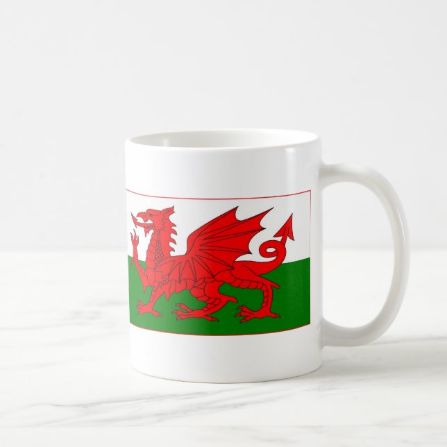 Caneca De Café Cymru - bandeira de Galês (Direita)