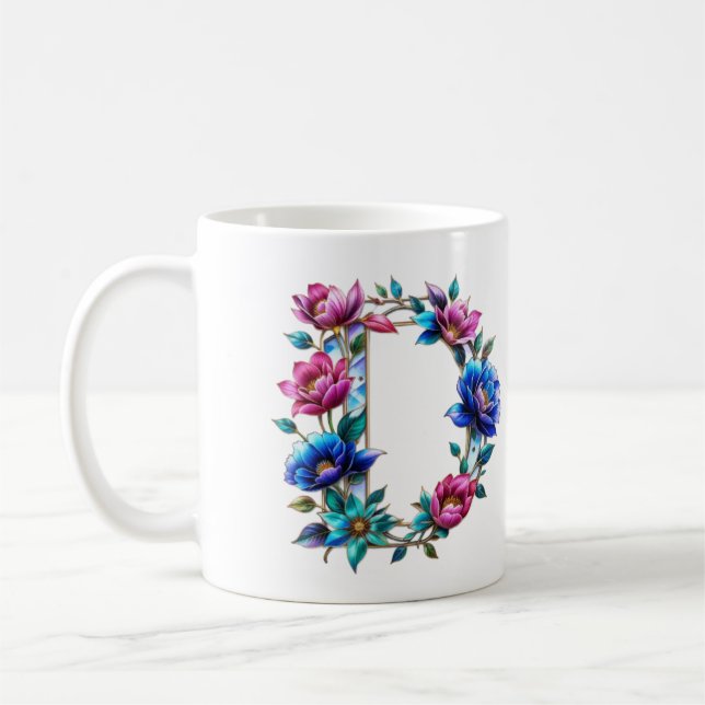 Caneca De Café D Mug de café - Design floral para doação (Esquerda)