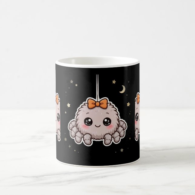 Caneca de Café da Aranha Fofa com Laço de Hallowee (Centro)
