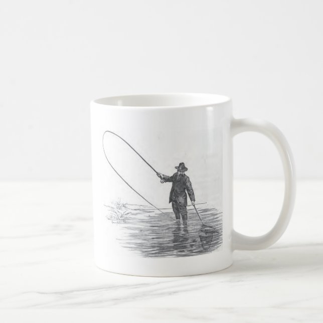 Caneca de café da arte da pesca com mosca do (Direita)